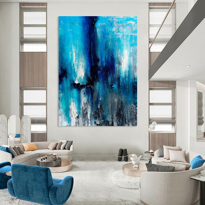 Blue - Toned Abstract Art for Coastal Home Bedroom Relaxation Corners DLZ0023