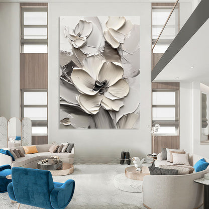Shades of Gray Textured Flowers for Industrial - Chic Loft & Modern Bedroom STSC513