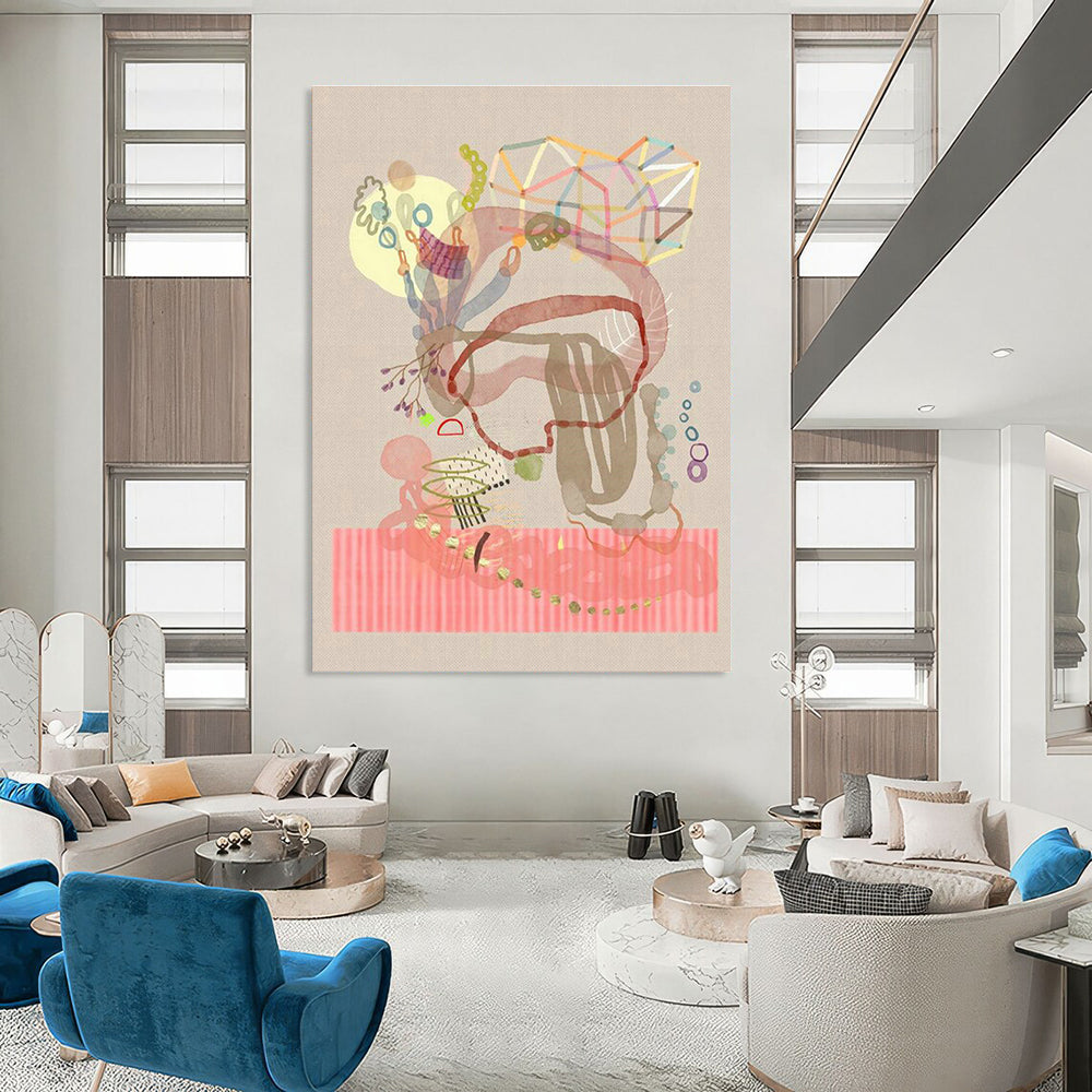 Collage Abstract Art for Bohemian Home Studio Corners DLZ0103