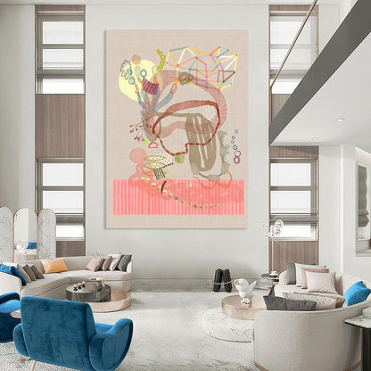 Collage Abstract Art for Bohemian Home Studio Corners DLZ0103
