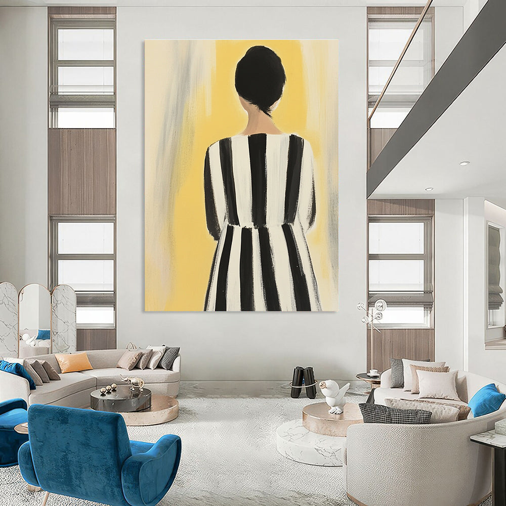 Woman in Striped Dress for Fashion - Inspired Bedroom & Art - Loving Boutique STSC1259