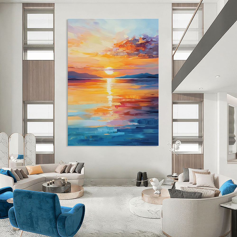 Sea Sunset Glow for Beach Resort Lobby & Coastal Home Living Room STSC900