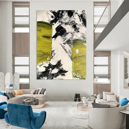 Green - Black - White Block Art for Living Room & Art Studio DLZ0483