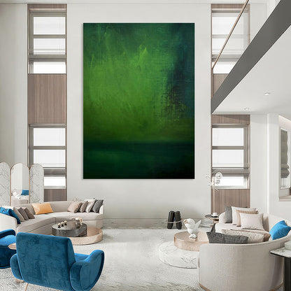 Deep Green Gradient Abstract Art for Home Library & Yoga Studio DLZ1195