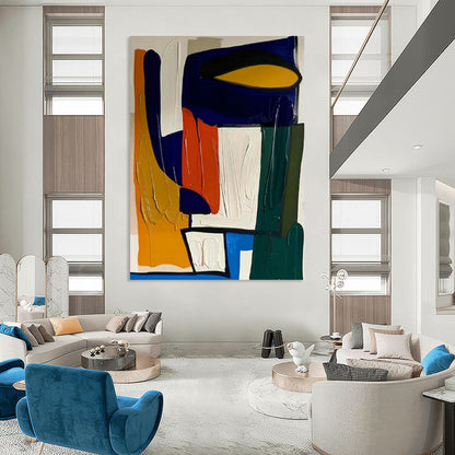Bold Color Block Abstract Art for Contemporary Office & Art Gallery Pop - Up DLZ1463