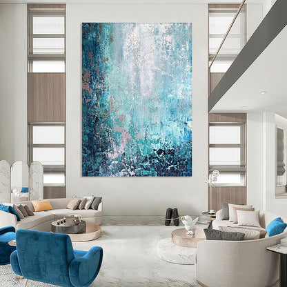 Blue - Pink Abstract Art for Beach House Balcony Spaces DLZ0074