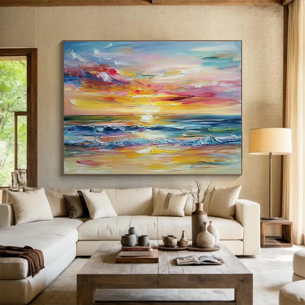 Colorful Sunset Seascape Art for Beach House & Vacation Rental SC008