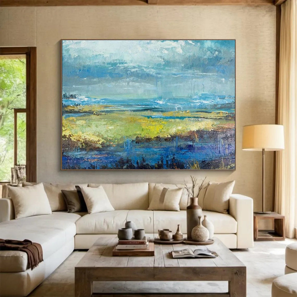 Abstract Landscape Art for Eco - Friendly Resort Lobbies DLZ2574
