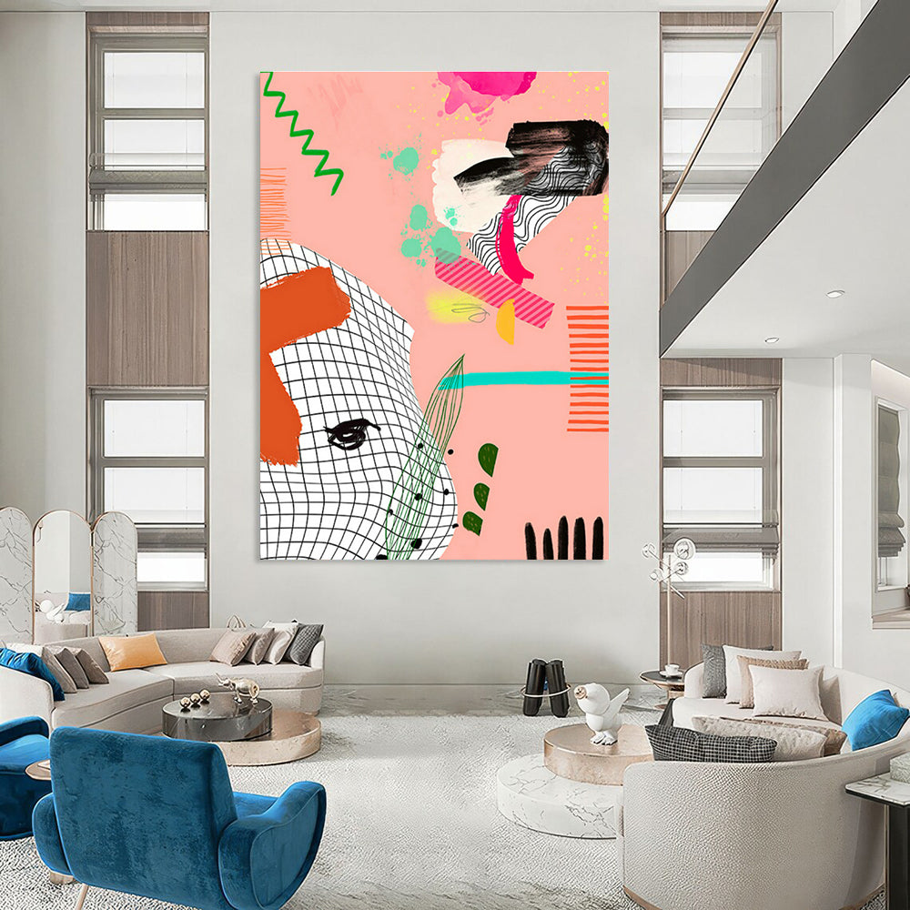 Playful Collage Art for Trendy Co - working Space & Urban Art Gallery DLZ0646