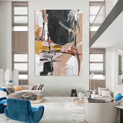 Pink - Gold Abstract for Bohemian - Style Boutique & Glamorous Bedroom DLZ0882