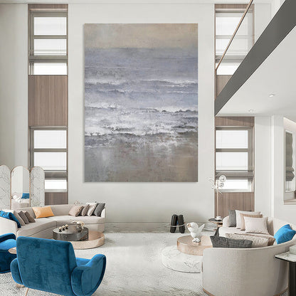 Gray - White Abstract Sea Art for Nautical Home Office & Art - Focused Café DLZ2069