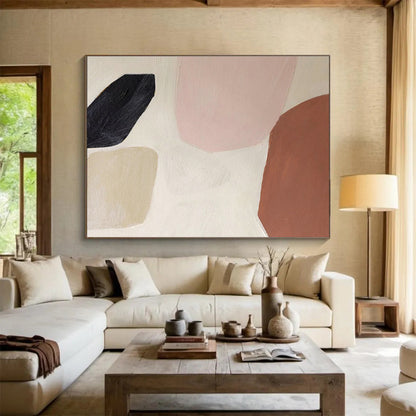 Soft - Color Geometric Abstract Art for Wellness Spa Waiting Area DLZ2962