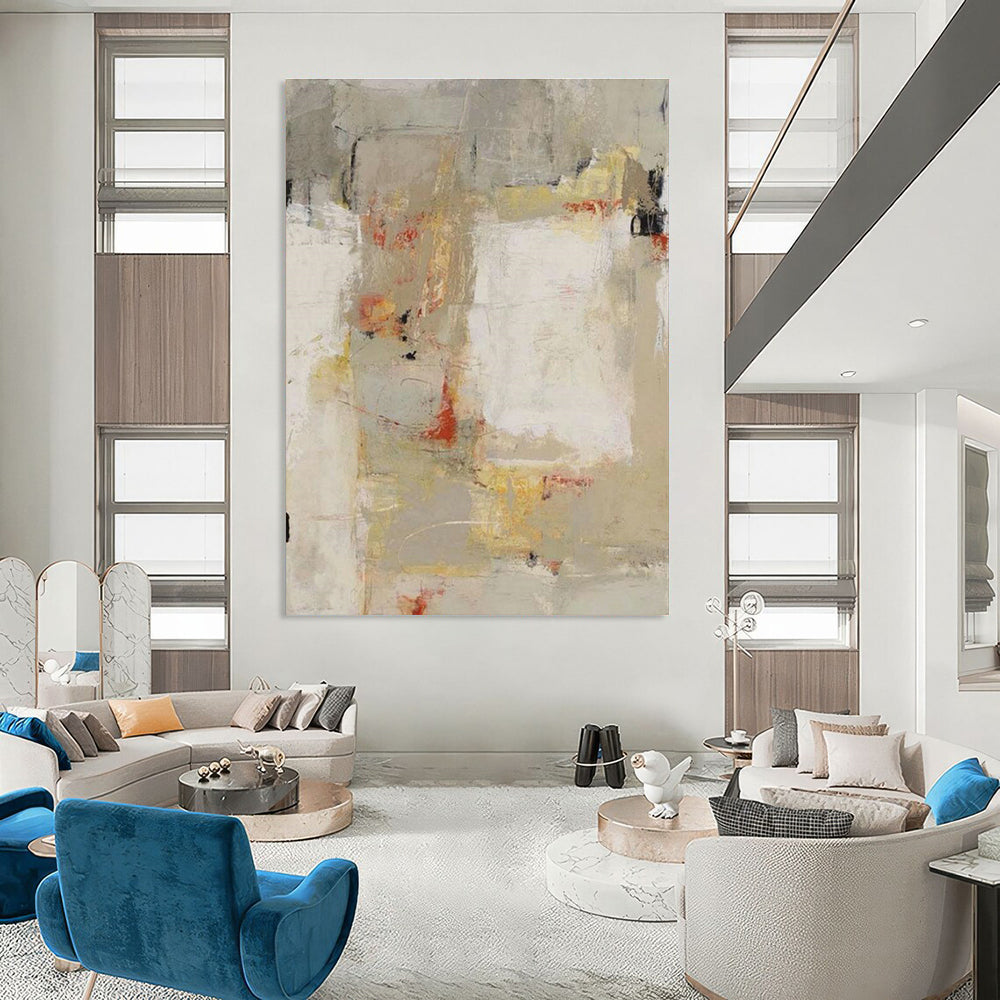 Neutral Abstract Composition Art for Minimalist Office & Modern Art Gallery DLZ2150