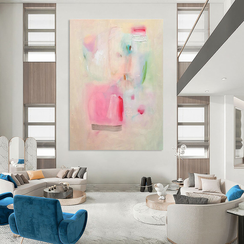 Pastel Abstract Art for Minimalist Home Bedrooms DLZ0148