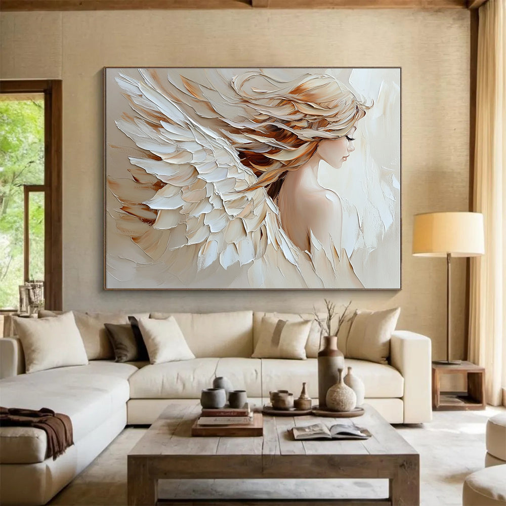 Angelic Figure with Wings Art for Spiritual Retreat & Dreamy Bedroom SC105