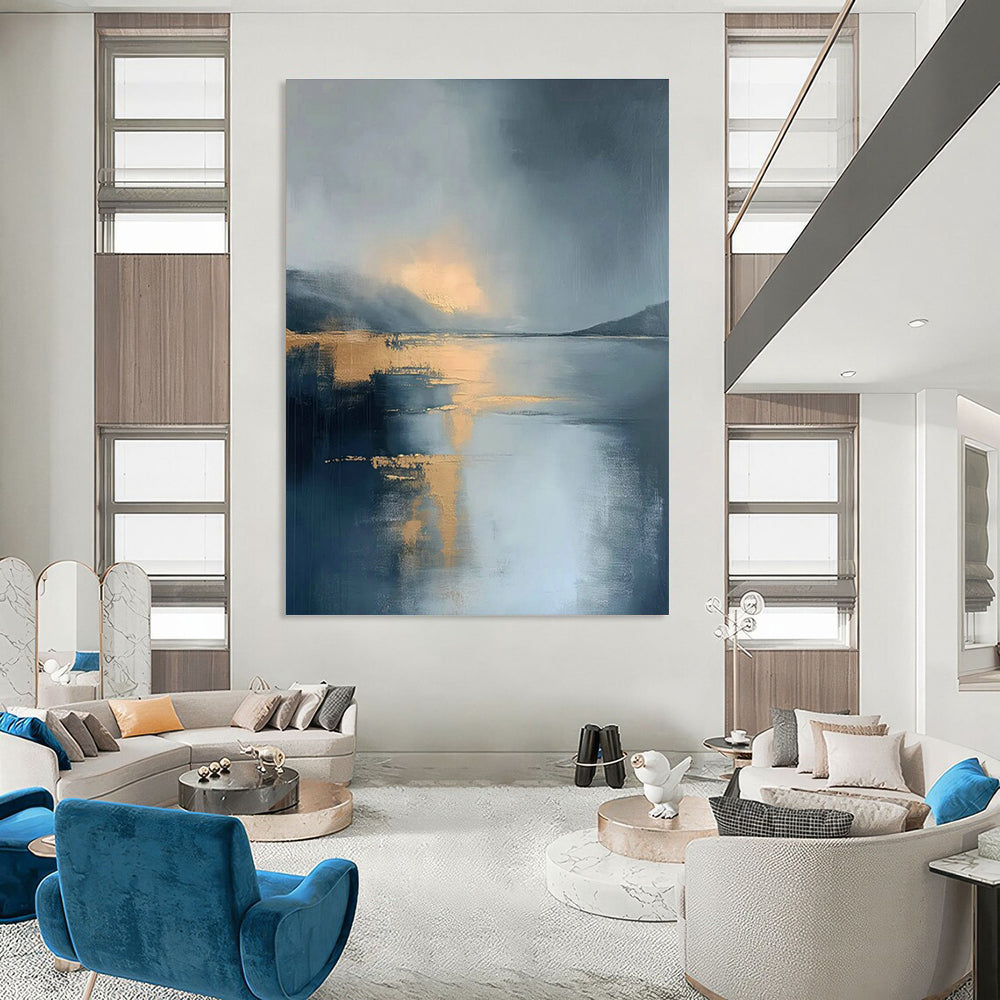 Golden - Glow Seascape Art for Luxury Beach Resort & Yacht Club Lounge DLZ1837