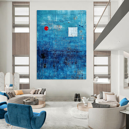 Minimalist Blue Abstract Art for Office & Study STSC041