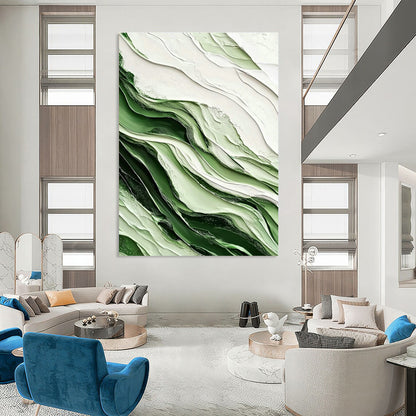 Green Textured Abstract Art for Modern Office & Zen - Inspired Home DLZ0733