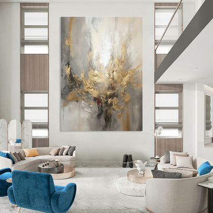 Gold - Accented Abstract Art for Opulent Ballroom & Glamorous Master Bedroom DLZ0858