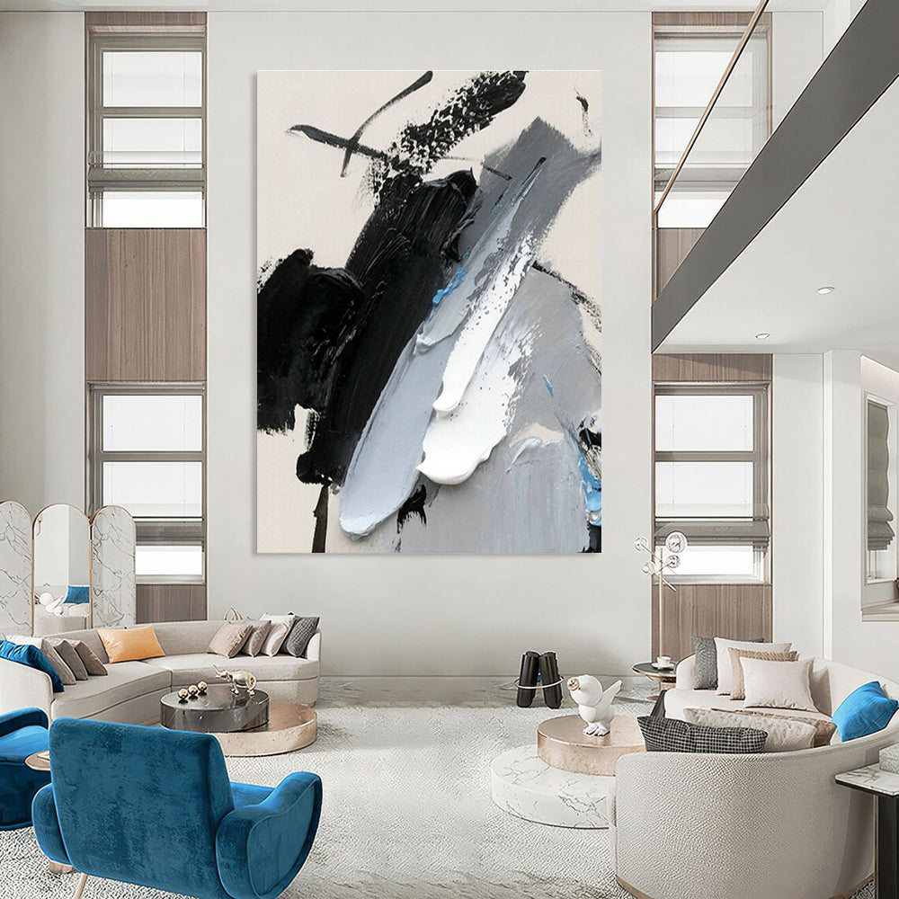 Gray - Blue Abstract Art for Coastal Home Balcony & Nautical - Themed Restaurant DLZ1658