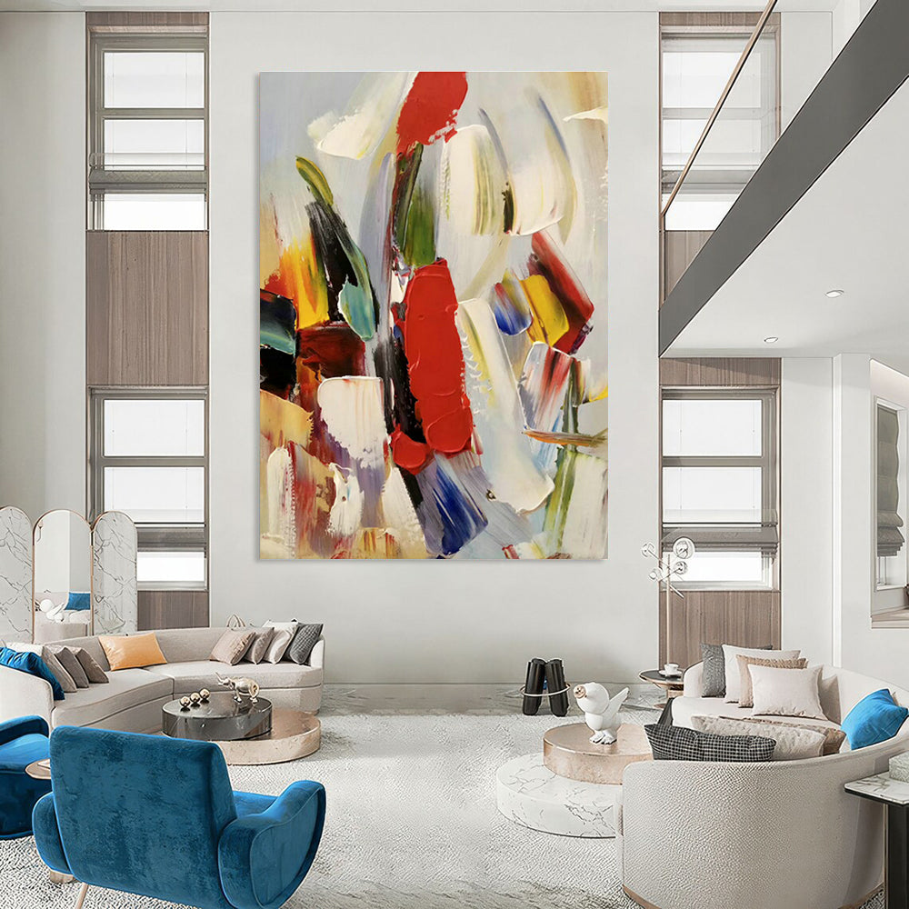Colorful Brushstroke Abstract Art for Living Room & Art Studio DLZ0461