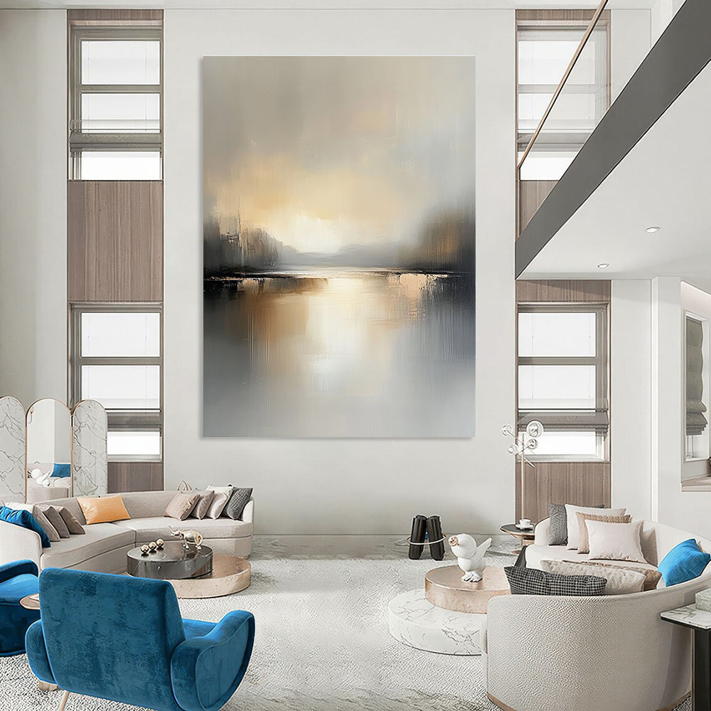 Soft - Toned Lake Art for Modern Home & Art Gallery STSC084