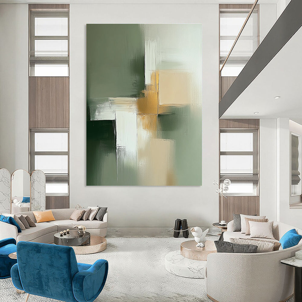 Geometric Abstract with Gold for Luxury Living Room & High - End Boutique STSC566