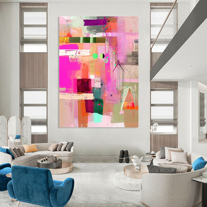 Colorful Collage Abstract for Bohemian Home & Art Studio STSC786