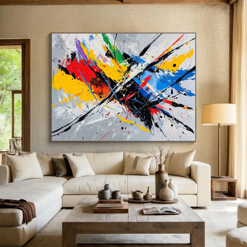 Explosive Color Splash Art for Creative Studio & Trendy Event Space SC156