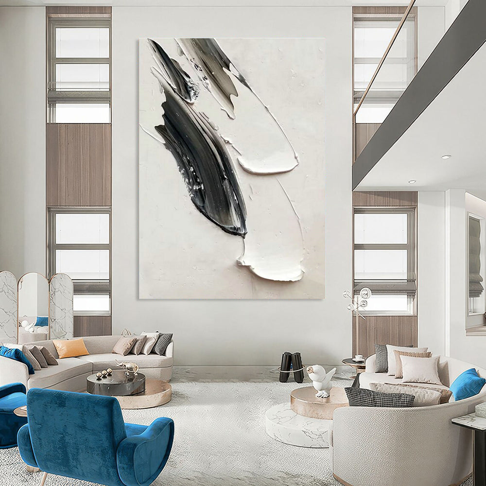 nico❀ART texturedart様 Gray - White Textured Art for Urban Loft & Neutral - Toned