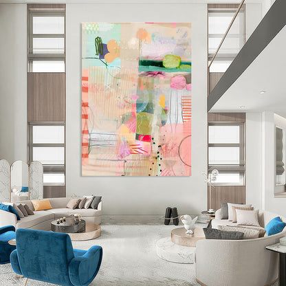 Fresh Collage Abstract Art for Modern Daycare Activity Rooms DLZ0088