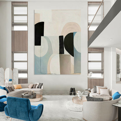 Soft Geometric Art for Scandinavian - Style Bedroom & Wellness Coach Office DLZ1517