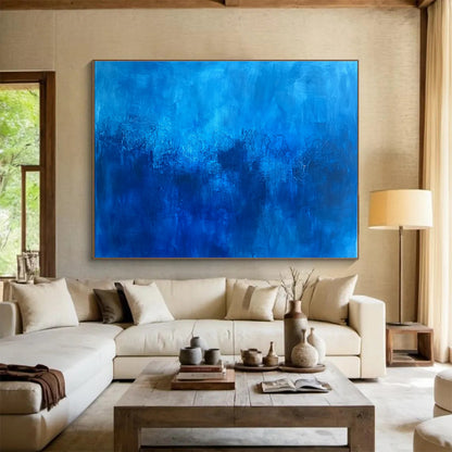 Deep Blue Abstract Landscape Art for Nature Reserve Visitor Center & Spiritual Retreat SC036