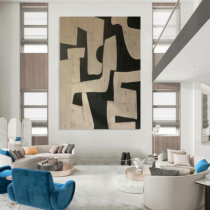 Black - White Geometric Art for Modern Office Conference Room Accents DLZ0204