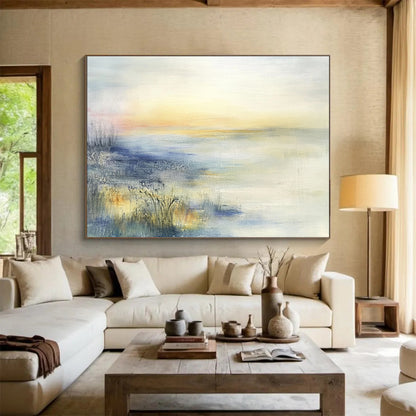 Soft Sunset Marsh Art for Serene Senior Living Community Common Area & Calm Meditation Garden Pavilion SC116