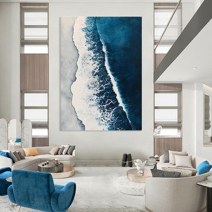 Aerial View of Blue Ocean Waves for Coastal Home Office & Relaxing Spa STSC531
