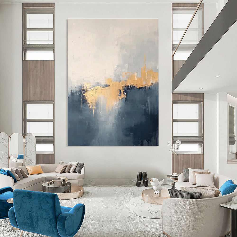 Gold - Accent Abstract Landscape Art for Bedroom & Luxury Hotel STSC731
