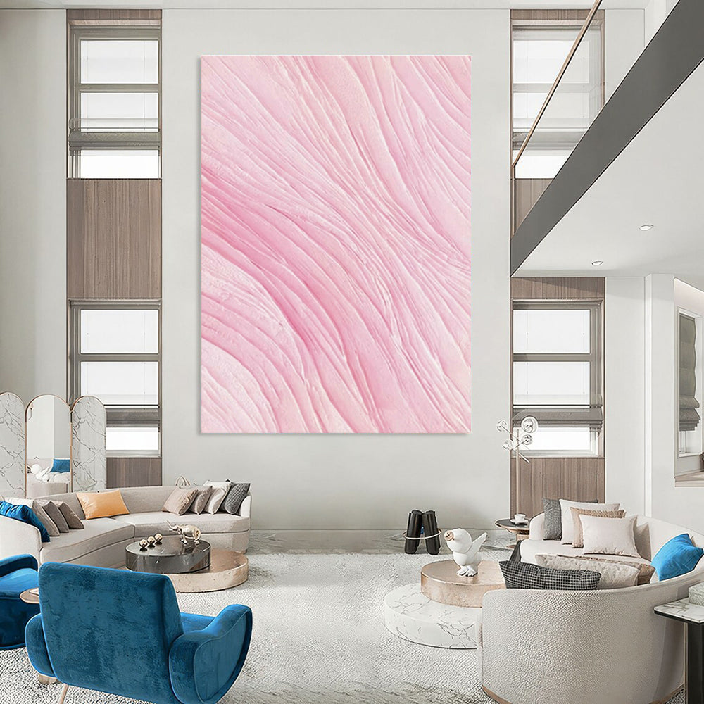 Pink Wavy Abstract Art for Bedroom & Beauty Salon DLZ0591