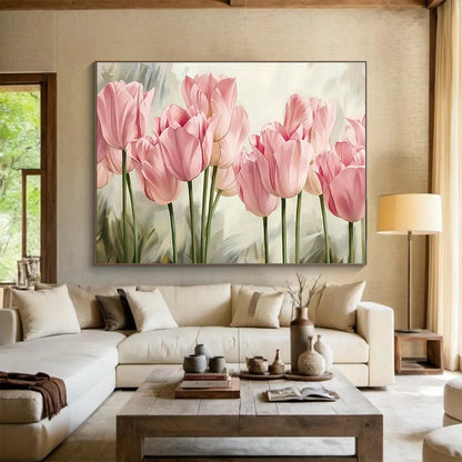 Pink Tulip Art for Feminine - Themed Beauty Salon Waiting Areas DLZ3282