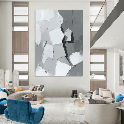 Textured Gray Abstract for Modern Minimalist Lounge & Art Gallery Installation STSC479