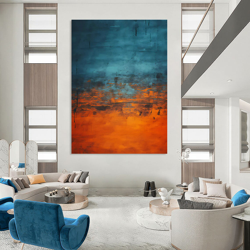 Repeated Blue - Orange Gradient Art for Living Room & Gallery DLZ0453