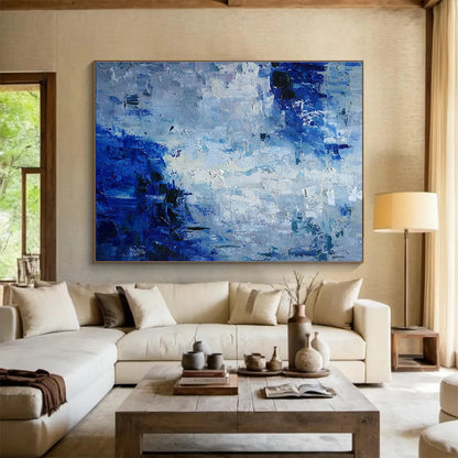 Blue - Toned Abstract Art for Coastal Home Bedroom Relax Corners DLZ3235