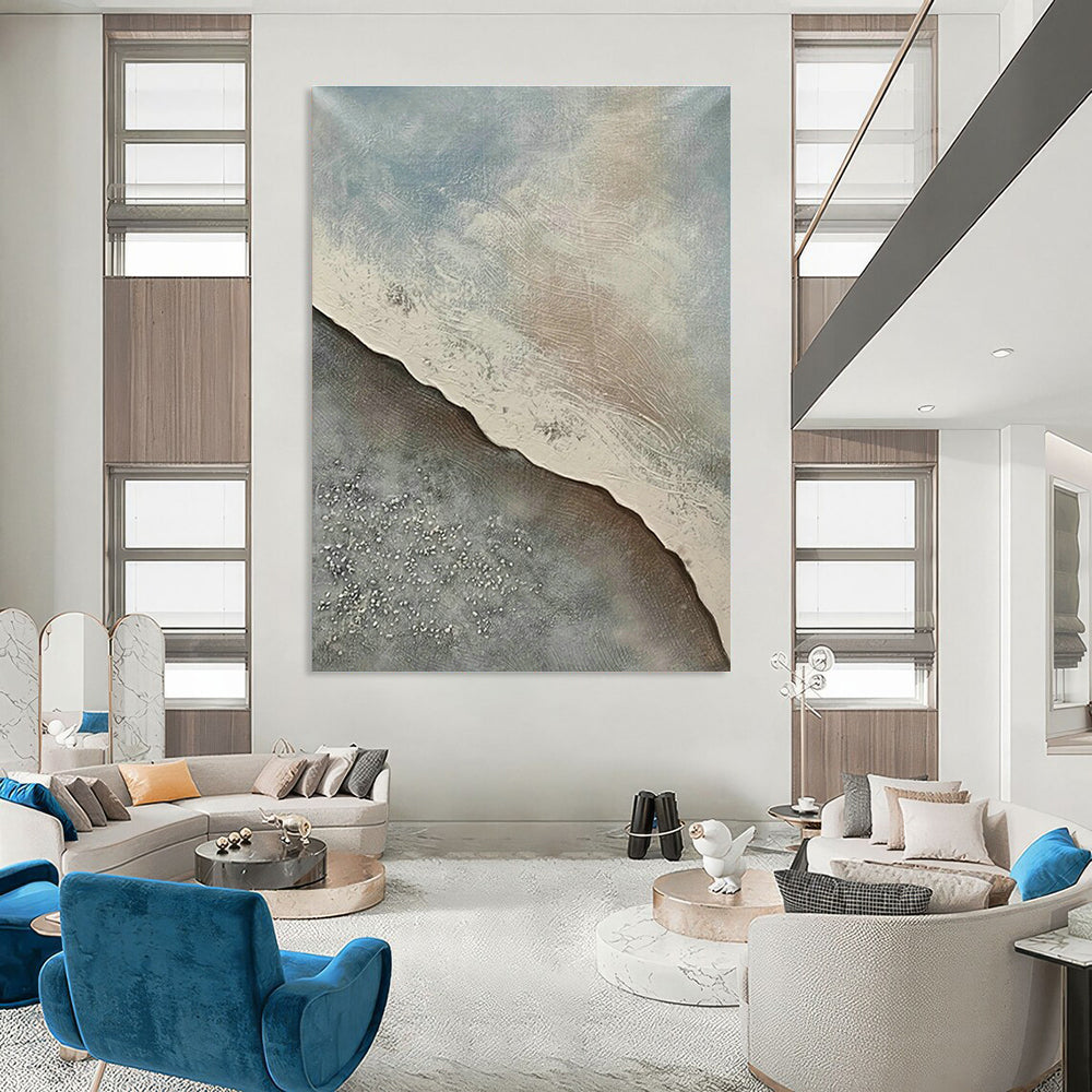 Beach - Textured Abstract Art for Living Room & Sunroom DLZ0502