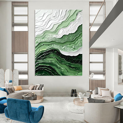 Textured Green and White Abstract for Nature - Inspired Spa & Eco - Friendly Home STSC445