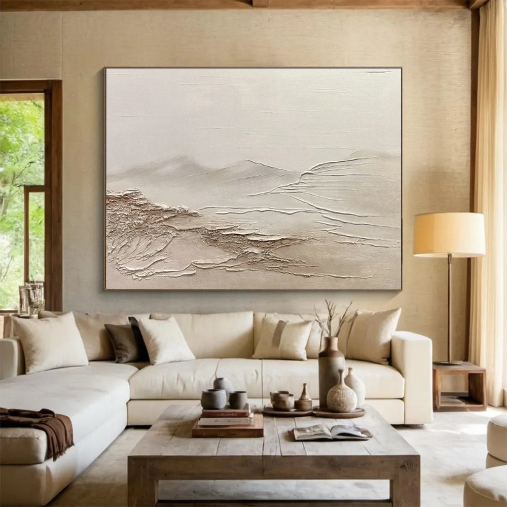 Beige Mountain Relief Art for Neutral - Toned Hallway DLZ2849