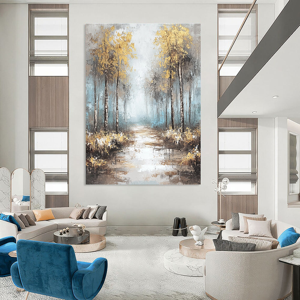 Misty Forest Path Art for Living Room & Hotel Lobby STSC060