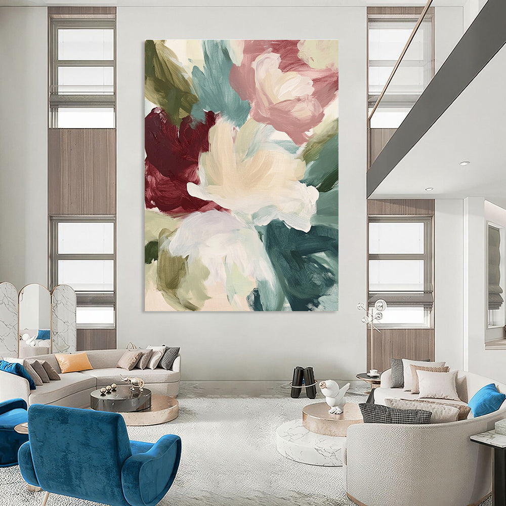 Soft Floral Abstract for Romantic Bedroom & Feminine Wellness Space STSC558