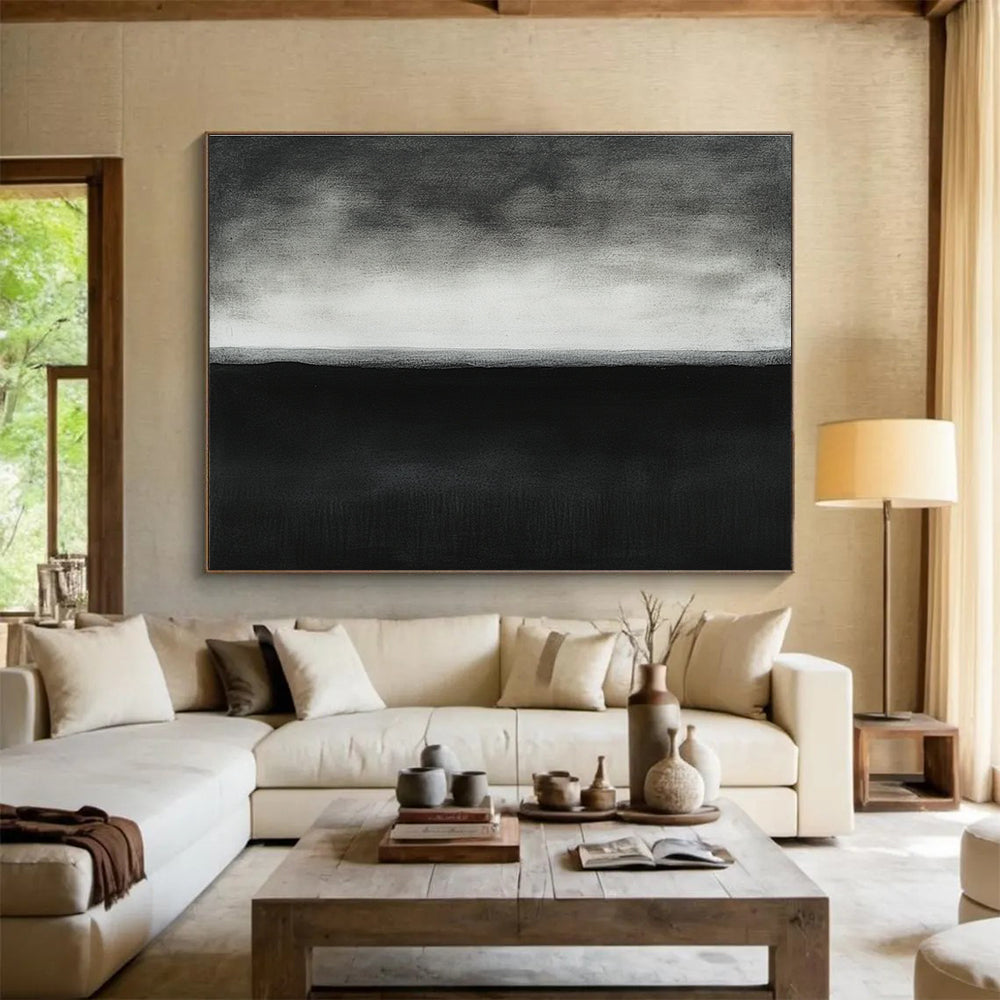 Monochrome Horizon Art for Minimalist Living Room & Art Gallery SC500