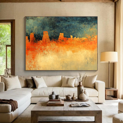 Textured Cityscape Art for Industrial Loft & Art - focused Urban Apartment SC165