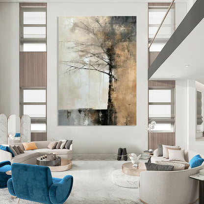 Lonely Tree Abstract Drawing for Living Room & Study DLZ0418